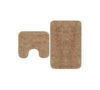 Tapis de salle de bain 2 pcs Tissu Beige