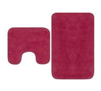 Tapis de salle de bain 2 pcs Tissu Fuchsia Fuchsia G