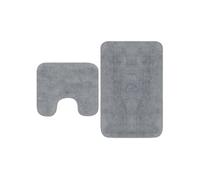 Tapis de salle de bain 2 pcs Tissu Gris gris G