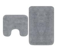Tapis de salle de bain 2 pcs Tissu Gris gris G