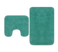 Tapis de salle de bain 2 pcs Tissu Turquoise Turquoise G