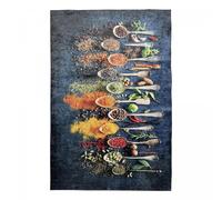 Tapis de salle de bain 60x120 bleu et jaune , facile d'entretien LYN11 IMA