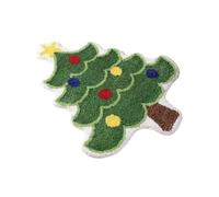 Tapis de salle de bain de Noël, tapis de douche Père Noël, tapis de sapin de Noël, tapis de bain absorbant et lavable, tapis doux antidérapant pour décoration de salle de bain et salon 40,6 x 61 cm