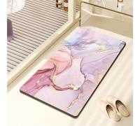 Tapis de salle de bain en caoutchouc naturel - Dessous antidérapant - 60 x 90 cm - Couleur marbre - Séchage rapide - Absorbant - Caoutchouc naturel - Tapis de salle de bain