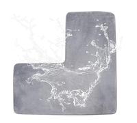 Tapis de salle de bain en forme de L - Tapis de bain antidérapant doux à séchage rapide - Couvre-sol absorbant, en microfibre épaisse absorbant l'eau, tapis confortable ultra pelucheux pour porte de