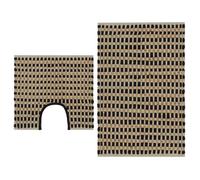 vidaXL Tapis de salle de bain tissés à la main en jute naturel et noir - 2x