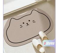 Tapis de salle de bain en silicone à motif de bande dessinée, tapis absorbant et à séchage rapide pour l'entrée des toilettes, tapis de sol anti-salissure pour l'usage domestique, décoration de salle 