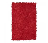 Tapis de salle de bain Fait main SPAGHETTI Rouge 50x80 en coton