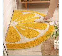 Tapis de salle de bain moelleux en forme de fruits demi-rond, tapis d'entrée d'intérieur, antidérapant et lavable, 40 x 60 cm