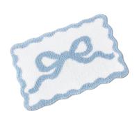 Tapis de Salle de Bain Nœud 16x24 cm Tapis Doux Antidérapant Absorbant | Carpette de Salle de Bains Festonnée pour Femmes Filles Maison Chambre Dortoir Cuisine Salon Douche Sol