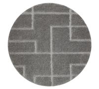 Tapis de salle de bain SUPREME cercle LINES lignes antidérapant doux - gris cercle 100 cm