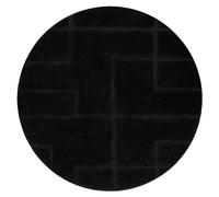 Tapis de salle de bain SUPREME cercle LINES lignes antidérapant doux - noir cercle 100 cm