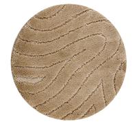 Tapis de salle de bain SUPREME cercle WAVES vagues antidérapant doux - beige cercle 67 cm