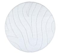 Tapis de salle de bain SUPREME cercle WAVES vagues antidérapant doux - blanc cercle 67 cm