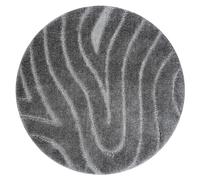 Tapis de salle de bain SUPREME cercle WAVES vagues antidérapant doux - gris cercle 67 cm