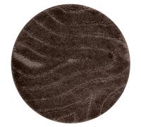 Tapis de salle de bain SUPREME cercle WAVES vagues antidérapant doux - marron cercle 67 cm