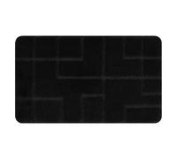Tapis de salle de bain SUPREME LINES lignes antidérapant doux - noir 50x80 cm