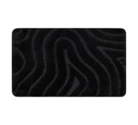 Tapis de salle de bain SUPREME WAVES vagues antidérapant doux - noir 60x100 cm