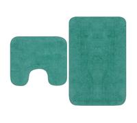 Tapis de salle de bain 2 pcs Tissu Turquoise Turquoise G
