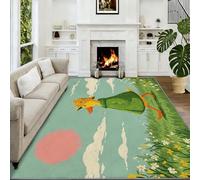 Tapis De Salon 140 x 200 cm Chapeau Imprimé Léopard Canard Tapis De Couloir, Animaux De Dessin Animé Antidérapant Poils Courts Moquette Confortable pour Chambre Bureau