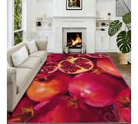 Tapis De Salon 140 x 200 cm Texture De Grenade Rouge Vif Tapis De Couloir, Photographie Antidérapant Poils Courts Moquette Confortable pour Cuisine Salle À Manger