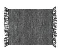 Tapis de salon 170x240 cm PENJAB viscose et laine noir Charbon