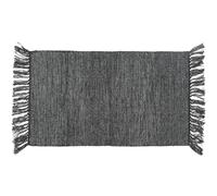 Tapis de salon 70x140 cm PENJAB viscose et laine noir Charbon