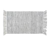 Tapis de salon à franges 70x140 cm PENJAB viscose et laine gris Argent