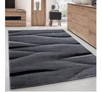 Tapis de salon CARPETTEX - Moderne - Noir 200 x 290 cm - Synthétique - Design moderne