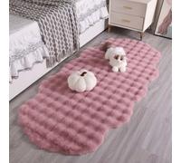 Tapis de salon en fausse fourrure, doux et antidérapant, pour chambre à | Poils à bulles 3D, texture douce à poils longs, chevet, couloir, cuisine, décoration d'intérieur, durable, antidérapant