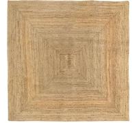 Tapis de salon et chambre HAMID - Tapis Jute Alhambra - 100% Fibre de Jute Naturelle - Tissé à la Main - Tapis Carré 200 x 200 cm