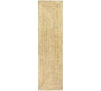 Tapis de salon et chambre HAMID - Tapis Jute Alhambra - 100% Fibre de Jute Naturelle - Tissé à la Main - Tapis 80 x 200 cm