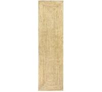 Tapis de salon et chambre HAMID - Tapis Jute Alhambra - 100% Fibre de Jute Naturelle - Tissé à la Main - Tapis 80 x 250 cm