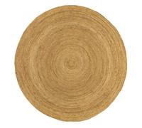 Tapis de salon et chambre HAMID - Tapis Jute Rond Naturelle Alhambra - 100% Fibre de Jute Naturelle - Tissé à la Main - 200 x 200 cm