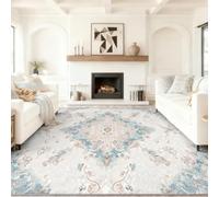 Tapis de Salon Floral Medallion Ornament Poil Court Tapis | Vintage Luxe Enfant Adulte Tapis 80 x 150 cm pour Entrée Cuisine Couloir Chambre Doux Lavable Antidérapant Moquette