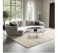 the carpet Elisa, Tapis Moderne de Salon, Design géométrique, Haute densité de Poil et agréablement Doux, crème, 80 x 150 cm