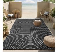 the carpet Santo Plus Tapis Moderne pour Salon, Chambre à Coucher, Anthracite, Style bohème, 200 x 280 cm, en polypropylène
