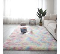 Tapis de Salon Shaggy 160x230cm Rainbow - Descente de lit Tapis chambre Poils Longs pour Salon Chambre Canapé