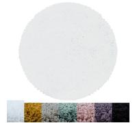 Tapis de salon Shaggy BERRA - SIMPEX - Blanc - Rond Ø 120 cm - Poil Super Doux