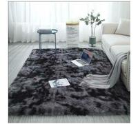 Tapis de Salon Shaggy en Peluche Gris Foncé 80 x 160cm Tapis Chaud Décoration de Maison, Tapis Doux de Chambre, Tapis de Noël