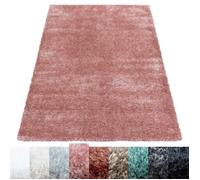 Tapis de salon Shaggy - SIMPEX - Annette - Rose - 120 cm Rond Ø - 100% Polypropylène