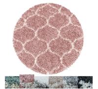 Tapis de salon - SIMPEX - Motif tuile Tile Jacquard - Rose - 120 cm Rond Ø