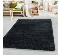 Tapis de salon - SIMPEX - Shaggy noir - 160 x 230 cm - 50mm de hauteur de poil - 1950g/m²