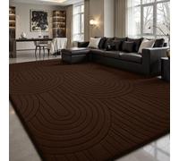 Tapis de salon, tapis de chambre extra large, tapis à poils courts à motif semi-circulaire 3D, tapis à anneaux de Noël - antidérapant, lavable, épais et résistant, pour salon, chambre, bureau Douceur 