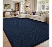 Tapis de salon, tapis de chambre extra large, tapis à poils courts à motif semi-circulaire 3D, tapis à anneaux de Noël - antidérapant, lavable, épais et résistant, pour salon, chambre, bureau Douceur 