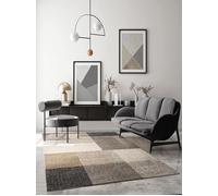 the carpet - Pearl - Tapis à Poils Courts et denses - Moderne - pour Salon et Chambre à Coucher - Découpe des Contours - Motif géométrique - À Carreaux - Beige - 200 x 280 cm