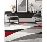 Tapis de salon - The Carpet PEARL - Moderne - Gris Rouge - 240x330