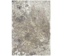 Tapis de salon tissé plat - Cities Collection - Space Trip - 280 x 390 cm - Style Graphique Artistique, Inspiré des Anciennes Cartes - Décoration Visuelle Moderne Gris G
