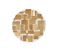 Tapis de salon tissé plat Lucia - Craft Collection - Nuggets - 140 x 140 cm - Design Cubisme Rétro, Effet Bouclette Moderne, Texture Douce et