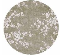 Tapis de salon tissé plat - Sakura Collection - Wet Garden - 140 x 140 cm - Design Élegant de Cerisiers en Fleurs, Inspiré du Printemps Vert G